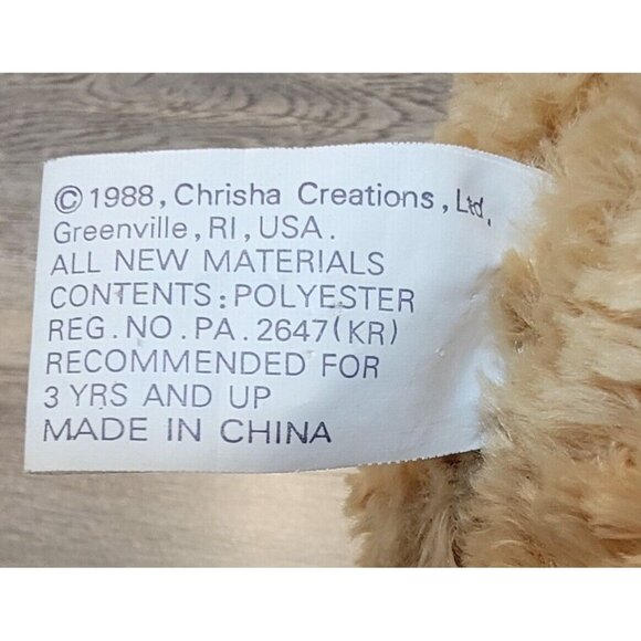 1988 Chrisha Playful Plush Brown Round Bunny Rabbit Stuffed Animal Toy 14" VTG - Picture 5 of 9